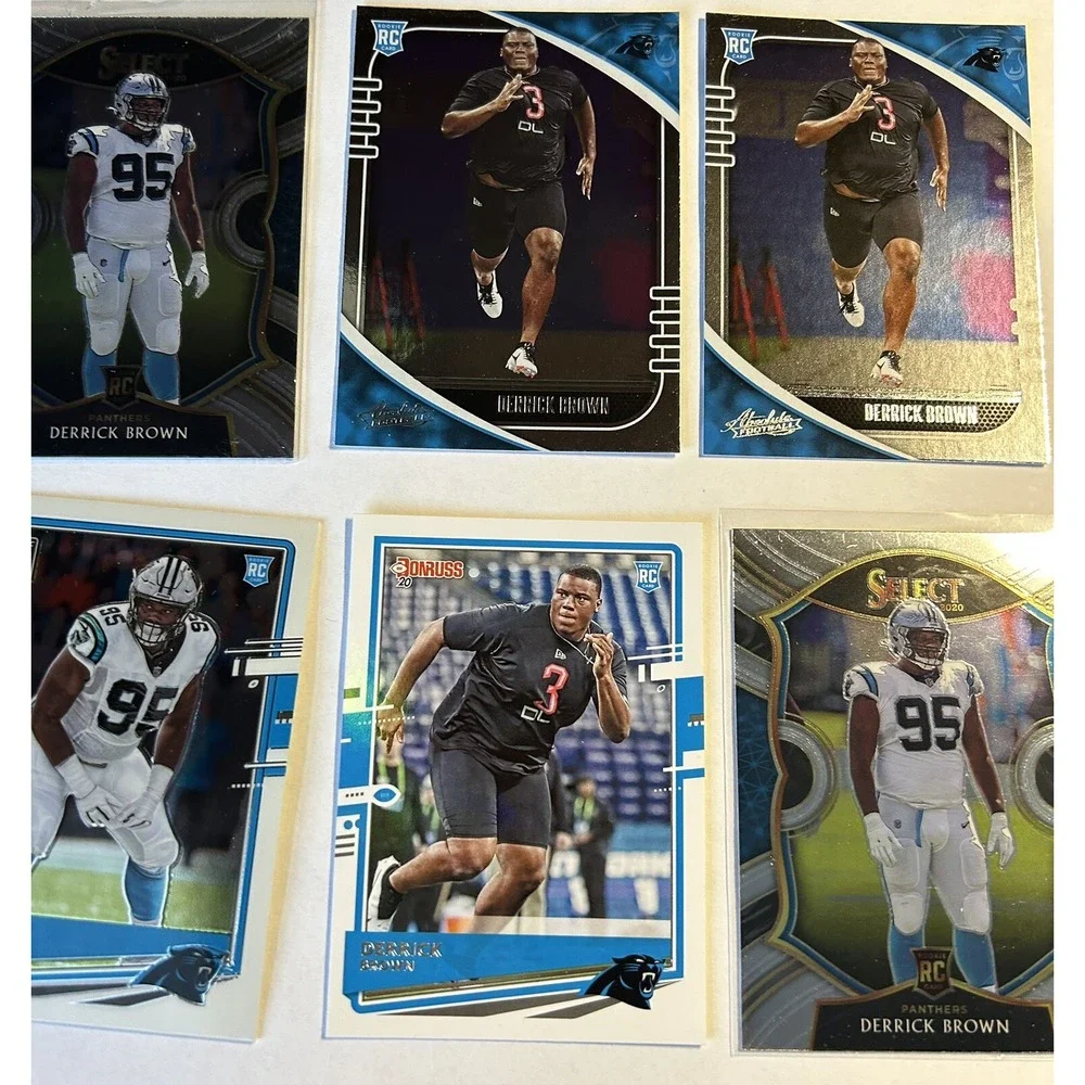 Derrick Brown Carolina Panthers Panini Lot of 6 Football Cards (X8)